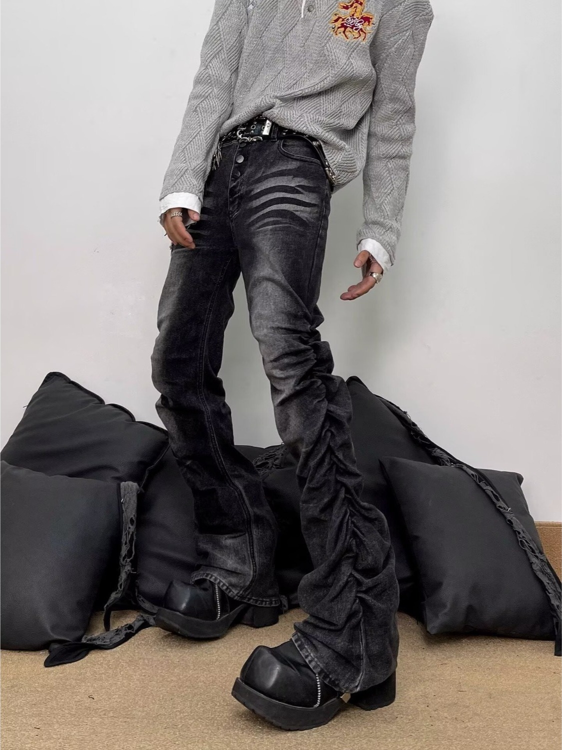 Streetwear Brand Denim - Jeans da uomo slim fit, dritti,