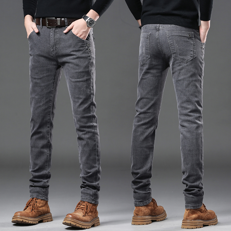 Nuovi jeans slim coreani grigi - Streetwear Brand Denim recensione e prezzo